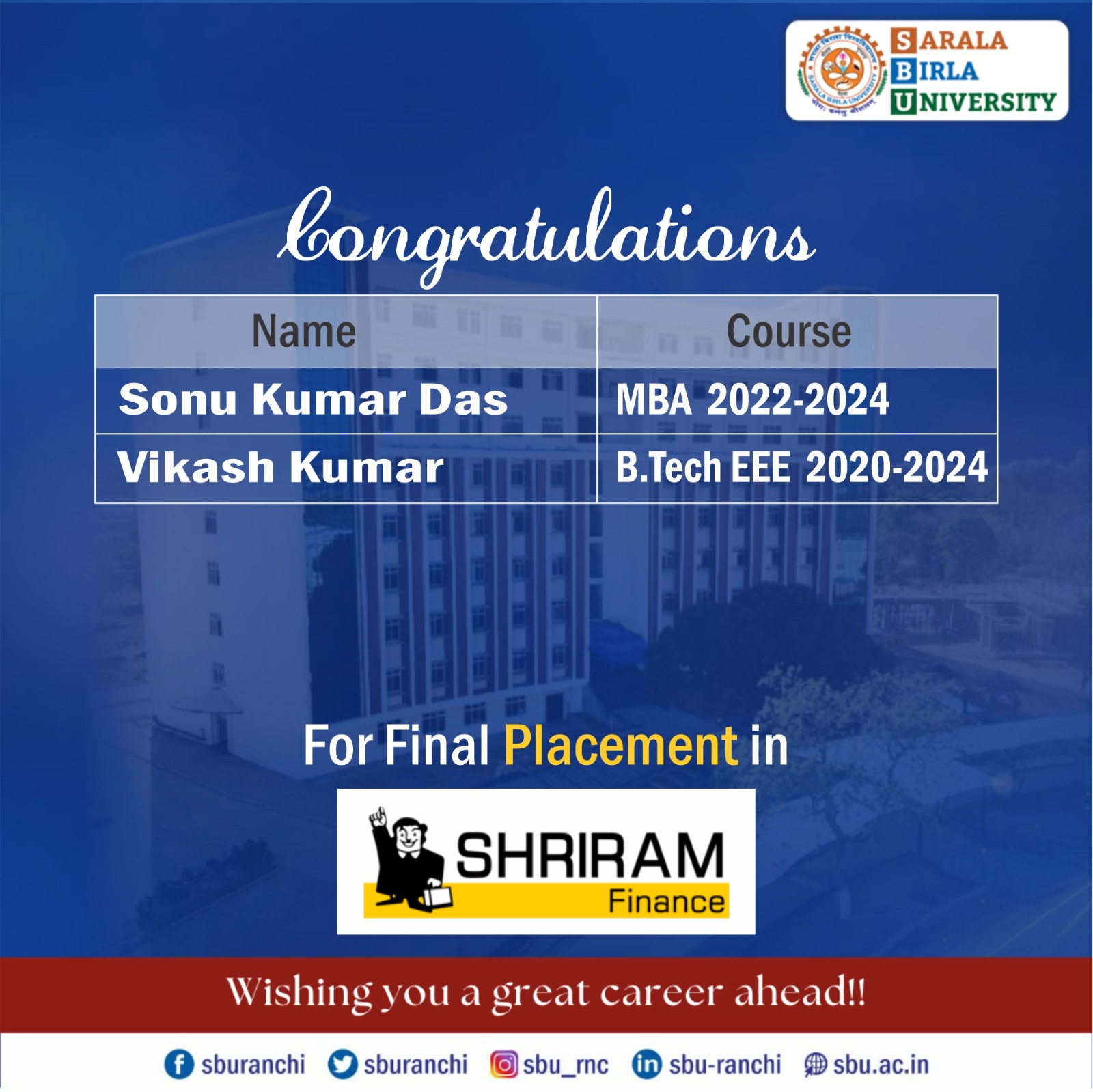 sbu campus placement